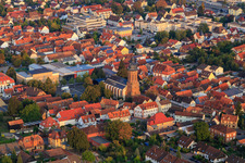 St. George's Church - Protestant parish Kandel on the market square with town hall in Kandel in the state Rhineland-Palatinate, Germany