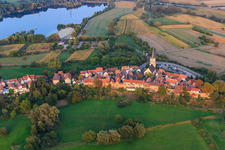 Ludwigstraße and Hinterstädl from the west in Jockgrim in the state Rhineland-Palatinate, Germany