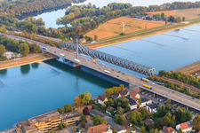 Rhine bridges in the district Maximiliansau in Wörth am Rhein in the state Rhineland-Palatinate, Germany