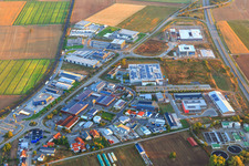 Industrial area in the Speyer Valley from the south in Rülzheim in the state Rhineland-Palatinate, Germany