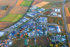 Industrial area Nordring and Im Speyerer Tal with Markthalle 5, Resinnovation GmbH, Kardex Software GmbH, ITK Engineering GmbH and DBK David + Baader GmbH in Rülzheim in the state Rhineland-Palatinate, Germany