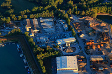 Dyckerhoff Beton GmbH & Co. KG at the harbor in Germersheim in the state Rhineland-Palatinate, Germany