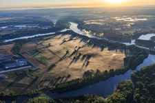 Flotzgrün island, surrounded by the Berhäuser Altrhein in the district Berghausen in Römerberg in the state Rhineland-Palatinate, Germany