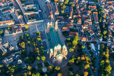 Aerial view of Cathedral to Speyer in Speyer in the state Rhineland-Palatinate, Germany
