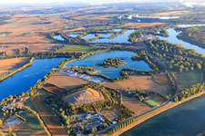 Concrete plant of Heidelberg Materials Beton at the quarry lake near Deutschhof in Speyer in the state Rhineland-Palatinate, Germany