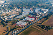 Viernheim, industrial park in the district Vogelstang in Mannheim in the state Baden-Wuerttemberg, Germany