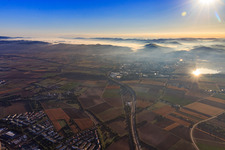 View to the Odenwald in Weinheim in the state Baden-Wuerttemberg, Germany