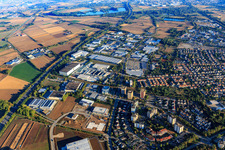 Tiergartenstraße industrial area with Unilever Deutschland GmbH plant Heppenheim(Langnese) in Heppenheim in the state Hesse, Germany