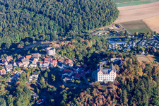 Oblique view of Lichtenberg Castle in the district Niedernhausen in Fischbachtal in the state Hesse, Germany