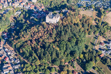 Lichtenberg Castle in the district Niedernhausen in Fischbachtal in the state Hesse, Germany out of the air