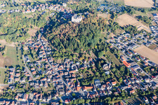 Lichtenberg Castle in the district Niedernhausen in Fischbachtal in the state Hesse, Germany seen from above