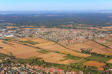 View of the town from the east in Münster in the state Hesse, Germany