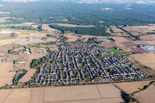 Aerial view of District Hergershausen in Babenhausen in the state Hesse, Germany