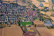 View of the town from the northeast in the district Hergershausen in Babenhausen in the state Hesse, Germany