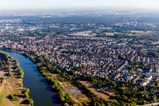 Aerial view of District Großauheim in Hanau in the state Hesse, Germany
