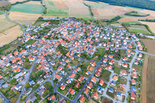 Village view from the west in Wasserlosen in the state Bavaria, Germany