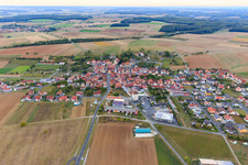 Village view from the northeast in the district Greßthal in Wasserlosen in the state Bavaria, Germany