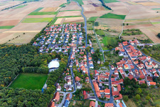 Village view from the west in the district Sömmersdorf in Euerbach in the state Bavaria, Germany