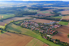 Village view on the A70 from the northwest in the district Horhausen in Theres in the state Bavaria, Germany