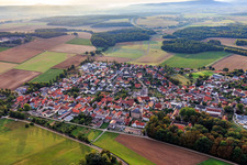 Village view from the northwest in Wonfurt in the state Bavaria, Germany