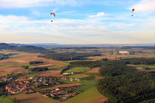 Village view from the north in the district Steinsfeld in Wonfurt in the state Bavaria, Germany