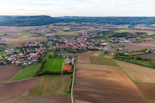Aerial view of District Westheim in Knetzgau in the state Bavaria, Germany