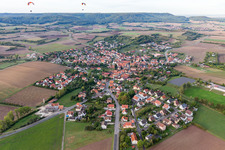 Oblique view of District Westheim in Knetzgau in the state Bavaria, Germany