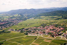 Aerial photograpy of Sonnenberg in the district Schweigen in Schweigen-Rechtenbach in the state Rhineland-Palatinate, Germany