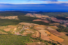 Village overview from the southeast in the district Koppenwind in Rauhenebrach in the state Bavaria, Germany