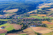 Village view from the north in Burgwindheim in the state Bavaria, Germany