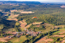 Aerial view of District Untersteinach in Burgwindheim in the state Bavaria, Germany