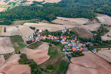 Oblique view of District Großbirkach in Ebrach in the state Bavaria, Germany