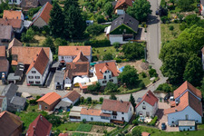 Aerial view of Kirchstr in the district Rechtenbach in Schweigen-Rechtenbach in the state Rhineland-Palatinate, Germany