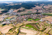 Aerial view of Geiselwind in the state Bavaria, Germany