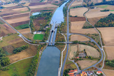 Lock and power station Gerlachshausen on the Main Canal in the district Gerlachshausen in Schwarzach am Main in the state Bavaria, Germany