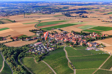 Village view from the east in the district Neuses am Berg in Dettelbach in the state Bavaria, Germany