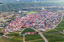Town on the banks of the river in Nordheim am Main in the state Bavaria, Germany