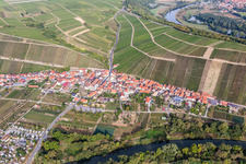 Wine village on the Main loop of Nordheim in the district Escherndorf in Volkach in the state Bavaria, Germany