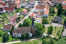 Protest. Church in the district Rechtenbach in Schweigen-Rechtenbach in the state Rhineland-Palatinate, Germany out of the air