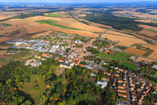 View of the town and castle park from the south in Werneck in the state Bavaria, Germany