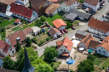Kirchstr in the district Rechtenbach in Schweigen-Rechtenbach in the state Rhineland-Palatinate, Germany from above