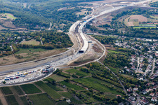 New construction of the route in the course of the motorway tunnel construction of the BAB A 3 in the district Heidingsfeld in Wuerzburg in the state Bavaria, Germany