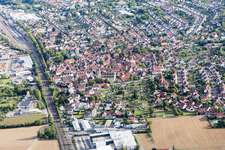 District Lauda in Lauda-Königshofen in the state Baden-Wuerttemberg, Germany seen from above