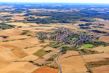 Village view from the north in the district Berolzheim in Ahorn in the state Baden-Wuerttemberg, Germany
