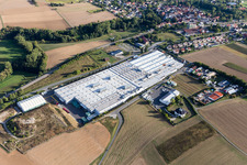 Building and production halls on the premises of Magna PT B.V. & Co. KG in Rosenberg in the state Baden-Wurttemberg, Germany