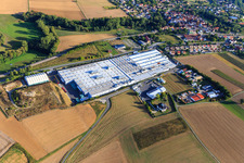 Industrial area Industriestraße with Magna PT in Rosenberg in the state Baden-Wuerttemberg, Germany