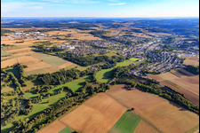 Aerial photograpy of Kirnautal from the northeast in Osterburken in the state Baden-Wuerttemberg, Germany