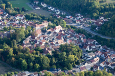 Aerial view of Adelsheim in the state Baden-Wuerttemberg, Germany