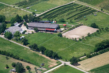 Aerial view of Heidbrunnerhof in Oberotterbach in the state Rhineland-Palatinate, Germany