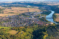 Oblique view of Gundelsheim in the state Baden-Wuerttemberg, Germany